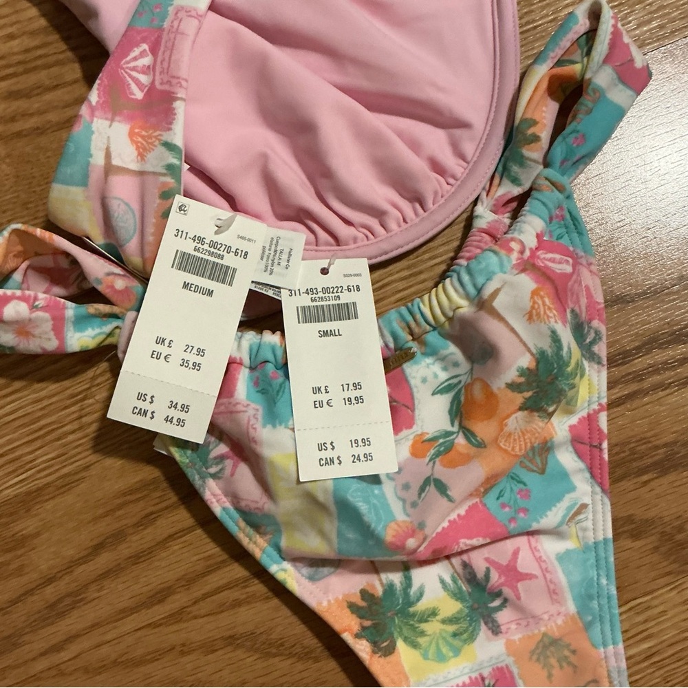 Cheeky Bottoms Tropical Pink Halter Top Hollister Set - Picture 6 of 6